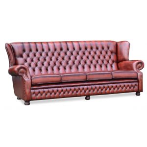 "Abigail" original Chesterfield Sofa Echtleder 4-Sitzer englisches Ledersofa