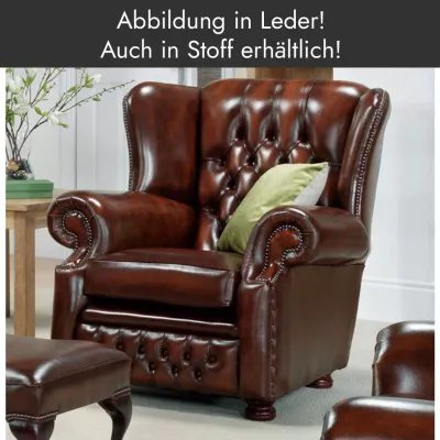 Chesterfield Sessel "Abigail" (Abb. in Leder)