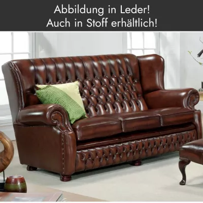 "Abigail" 2-Sitzer Original englisches Chesterfield Sofa (Abb. in Leder)