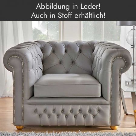 Chesterfield Sessel "Carter" (Abb. in Leder)