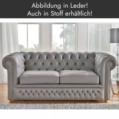 Chesterfield Stoffsofa "Carter" 2-Sitzer Original englisch