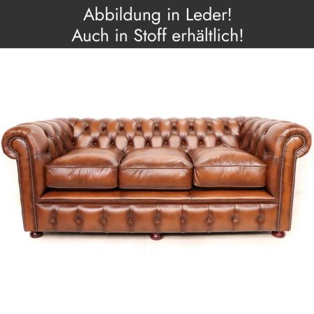 Chesterfield Stoffsofa "Carter" 3-Sitzer Original englisch