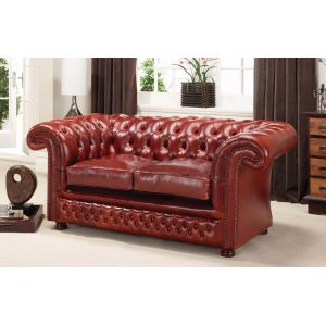 "Dexter" Chesterfield Sofa 2-Sitzer Echtleder