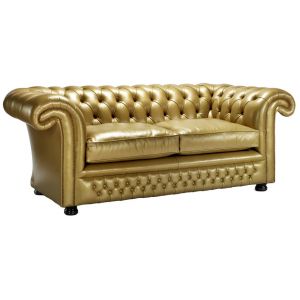 "Dexter" original Chesterfield Sofa Echtleder 3-Sitzer englisches Ledersofa