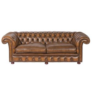"Dexter" 4-Sitzer Original englisches Chesterfield Ledersofa