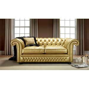 "Dexter" original Chesterfield Sofa Echtleder 3-Sitzer englisches Ledersofa