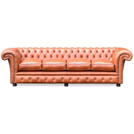 "Dexter" 4-Sitzer Original englisches Chesterfield Ledersofa