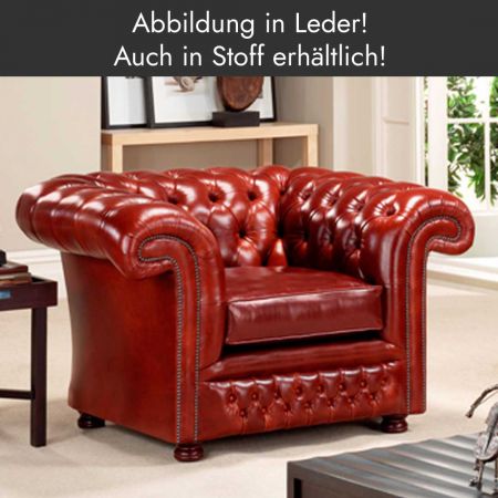 "Dexter" Chesterfield Sessel (Abb. in Leder)