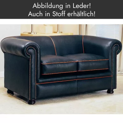 Original englisches Chesterfield Sofa aus Stoff "Dylan", 2 Sitzer