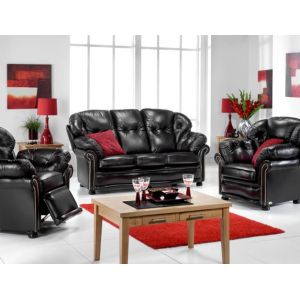 "Eleanor" original Chesterfield Sofa Echtleder 4-Sitzer englisches Ledersofa