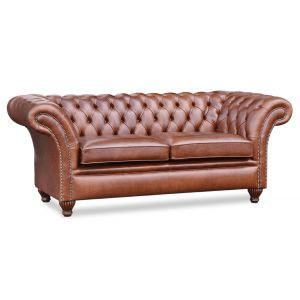 Chesterfield Ledersofa "Empire" 4-Sitzer Original englisch