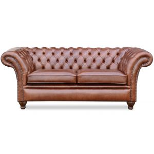 Chesterfield Ledersofa "Empire" 4-Sitzer Original englisch