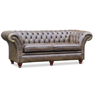 Chesterfield Ledersofa "Empire" 4-Sitzer Original englisch