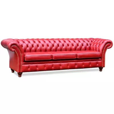 Chesterfield Ledersofa "Empire" 4-Sitzer Original englisch