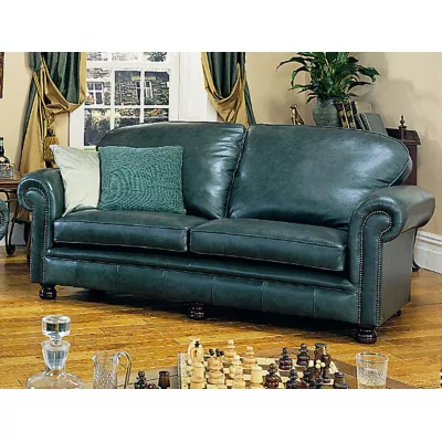 "Gabriella" original Chesterfield Sofa Echtleder 3-Sitzer englisches Ledersofa