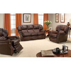 "Hailey" original Chesterfield Sofa Echtleder 3-Sitzer englisches Ledersofa