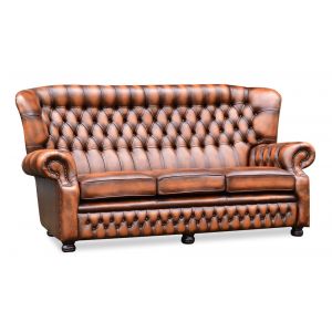 "Harvey" original Chesterfield Sofa Echtleder 3-Sitzer englisches Ledersofa