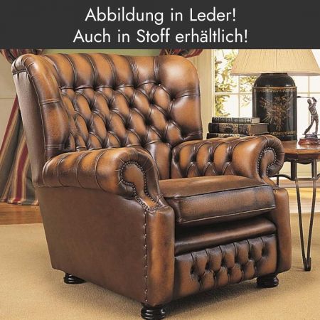 Chesterfield Sessel "Harvey" (Abb. in Leder)