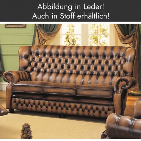 "Harvey" 3-Sitzer Original englisches Chesterfield Sofa (Abb. in Leder)