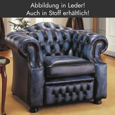 Chesterfield Sessel "Hugo" in Stoff