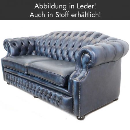 Original englisches Chesterfield Sofa "Hugo" 3-Sitzer in Stoff