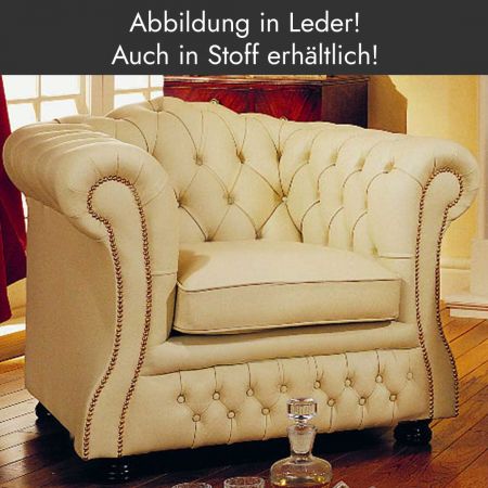 Chesterfield Sessel "Jaxon" (Abb. in Leder)