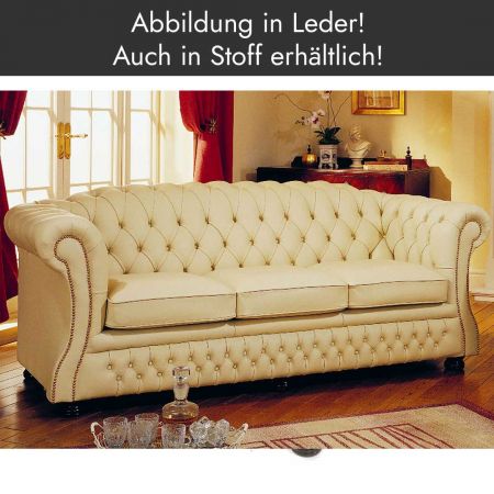 "Jaxon" 2-Sitzer Original englisches Chesterfield Sofa (Abb. in Leder)