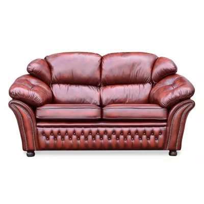 "Mia" Chesterfield Sofa original 2-Sitzer Echtleder