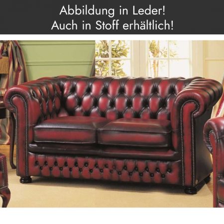 "Nathan" 2-Sitzer Original englisches Chesterfield Stoffsofa