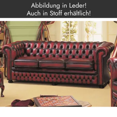 "Nathan" 3-Sitzer Original englisches Chesterfield Stoffsofa