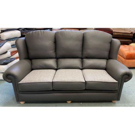 "Nora Country" original Chesterfield Sofa Echtleder 3-Sitzer englisches Ledersofa