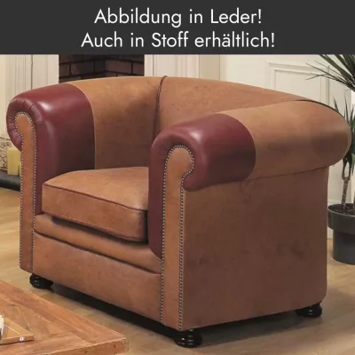 "Nathan Plain" Chesterfield Sessel (Abb. in Leder)