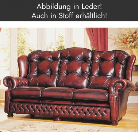 "Taylor" 3-Sitzer Original englisches Chesterfield Sofa (Abb. in Leder)