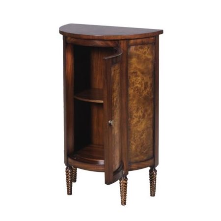 Half Round Side Cabinet Burl