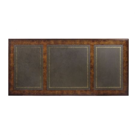 Pedestal Desk Schreibtisch Wurzelholz Burl mit Ledertop