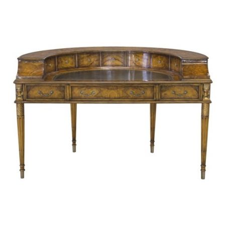 Halbrunde Schreibtisch Demilune Desk Lawrence Leder Top