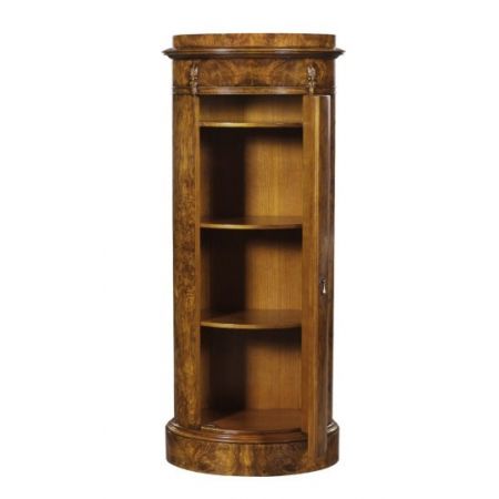 Runder Art déco Stil Schrank "Wellington", Medium, mit 3 Regalböden
