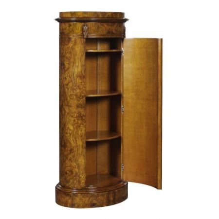 Runder Art déco Stil Schrank "Wellington", Medium, mit 3 Regalböden