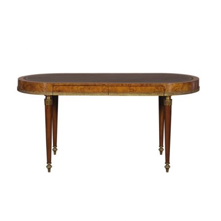 Schreibtisch Art-Deco Desk Clara in Mahagoni Leder Top