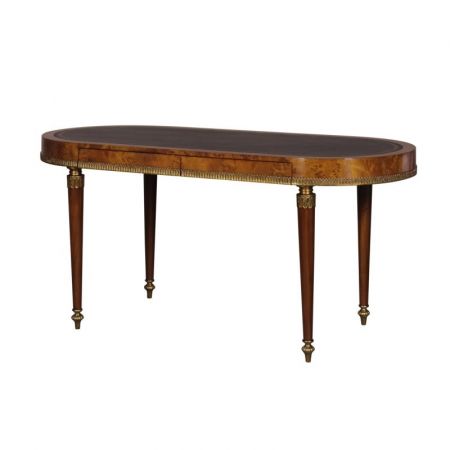 Schreibtisch Art-Deco Desk Clara in Mahagoni Leder Top
