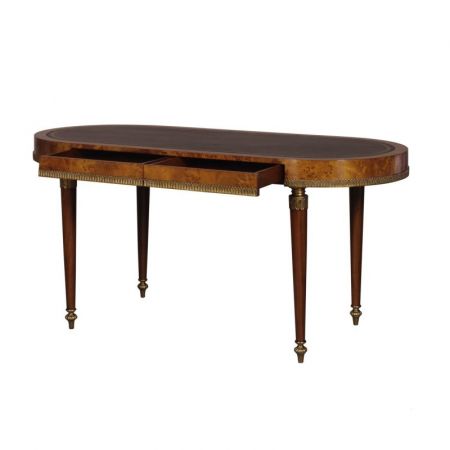 Schreibtisch Art-Deco Desk Clara in Mahagoni Leder Top