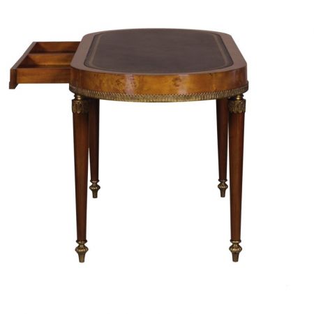 Schreibtisch Art-Deco Desk Clara in Mahagoni Leder Top