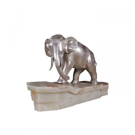 "Trottender Elefant" Bronzefigur