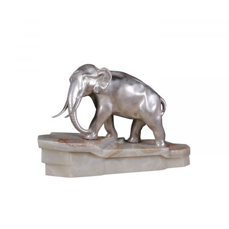 "Trottender Elefant" Bronzefigur