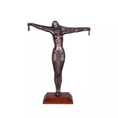 "Frau mit getreckten Armen" Bronzefigur