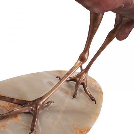 "Reiher" handbemalte Bronzefigur