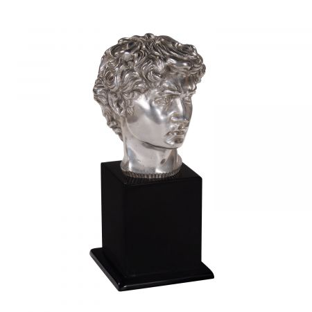 "David" vernickelte Büste aus Bronze mit handbemalten Details