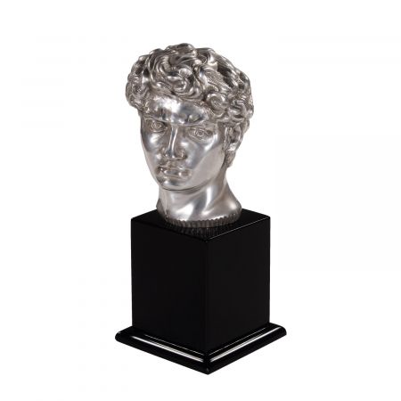 "David" vernickelte Büste aus Bronze mit handbemalten Details