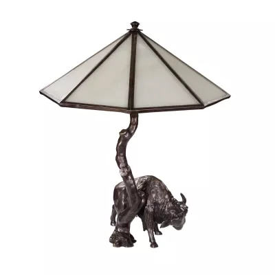 "Bison Lampe" Bronzefigur