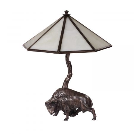 "Bison Lampe" Bronzefigur
